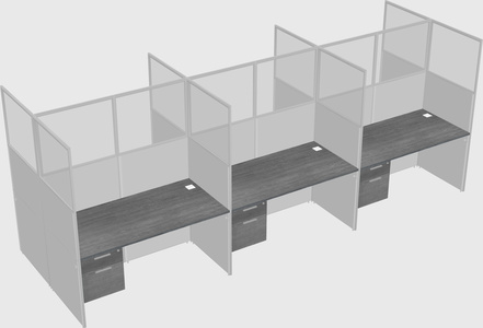 Shared rectangular cubicle