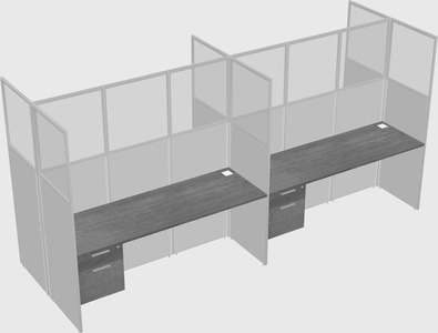 Shared rectangular cubicle