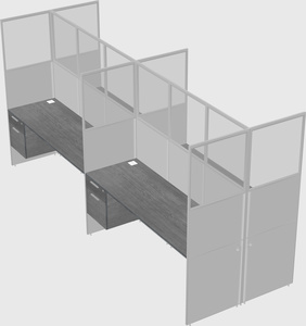 Shared rectangular cubicle