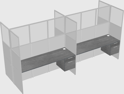 Shared rectangular cubicle