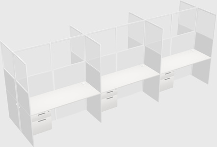 Shared rectangular cubicle