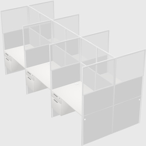 Shared rectangular cubicle