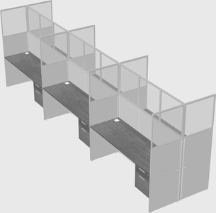 Shared rectangular cubicle