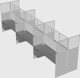 Shared rectangular cubicle