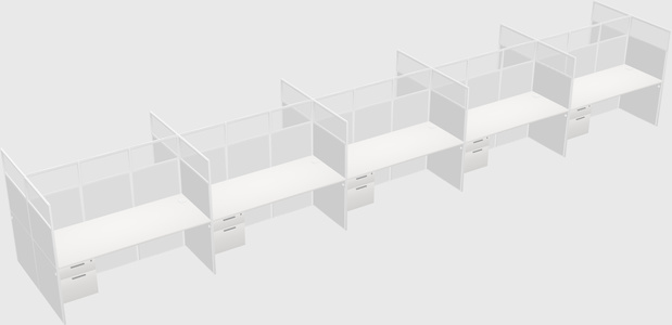 Shared rectangular cubicle