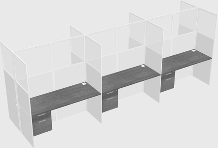 Shared rectangular cubicle