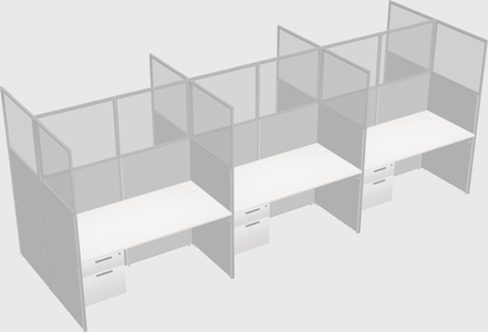 Shared rectangular cubicle