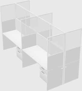 Shared rectangular cubicle