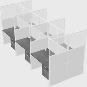 Shared rectangular cubicle