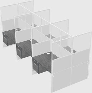 Shared rectangular cubicle