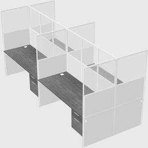 Shared rectangular cubicle
