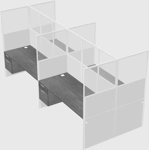 Shared rectangular cubicle