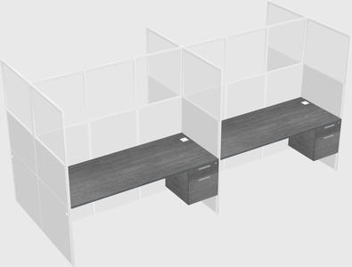 Shared rectangular cubicle