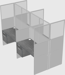 Shared rectangular cubicle