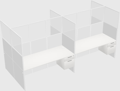 Shared rectangular cubicle