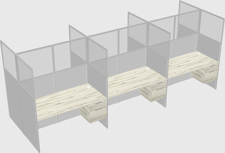 Shared rectangular cubicle