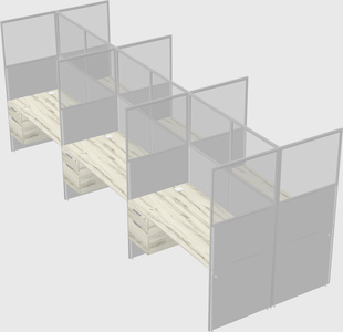 Shared rectangular cubicle