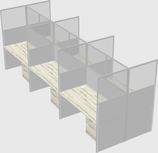 Shared rectangular cubicle