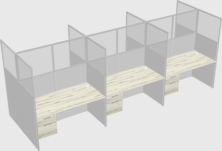 Shared rectangular cubicle