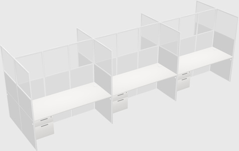 Shared rectangular cubicle