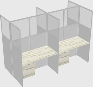 Shared rectangular cubicle