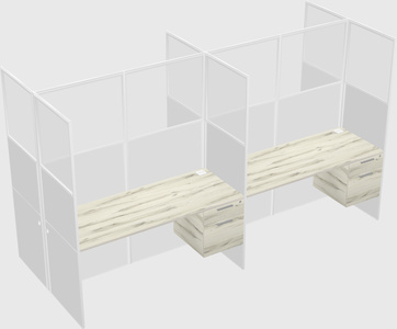 Shared rectangular cubicle