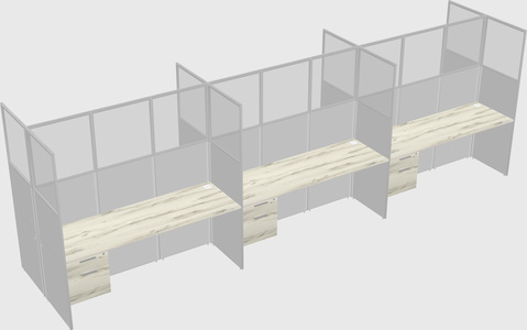 Shared rectangular cubicle