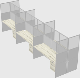 Shared rectangular cubicle