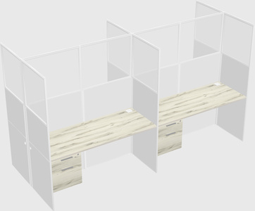 Shared rectangular cubicle