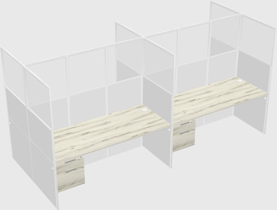 Shared rectangular cubicle