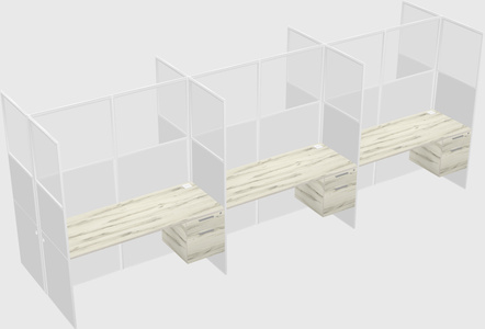 Shared rectangular cubicle