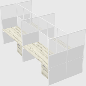 Shared rectangular cubicle