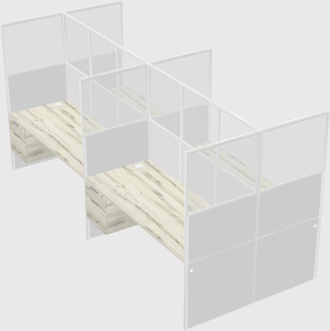 Shared rectangular cubicle