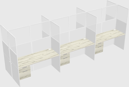 Shared rectangular cubicle