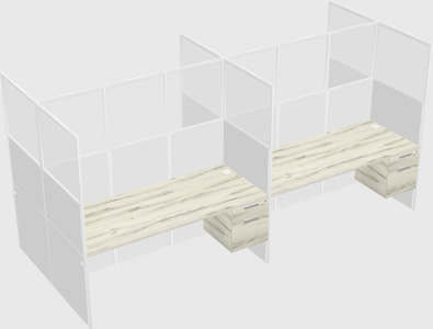 Shared rectangular cubicle