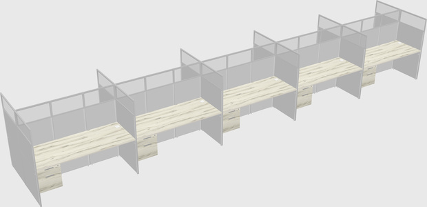 Shared rectangular cubicle