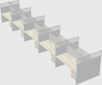 Shared rectangular cubicle