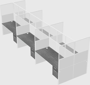Shared rectangular cubicle