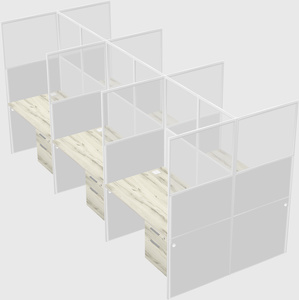 Shared rectangular cubicle