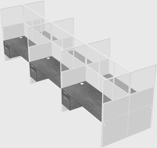 Shared rectangular cubicle