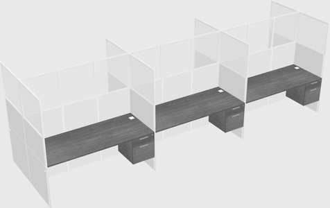 Shared rectangular cubicle