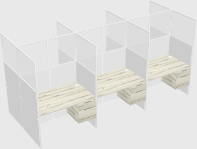 Shared rectangular cubicle