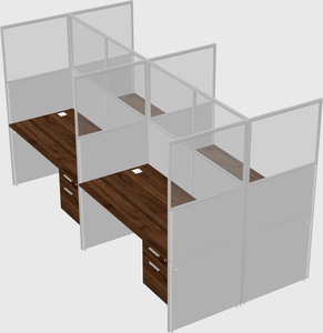 Shared rectangular cubicle