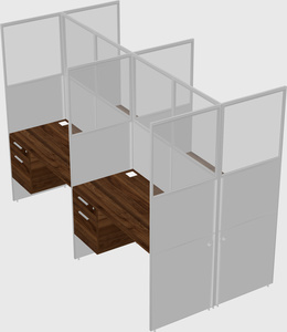 Shared rectangular cubicle