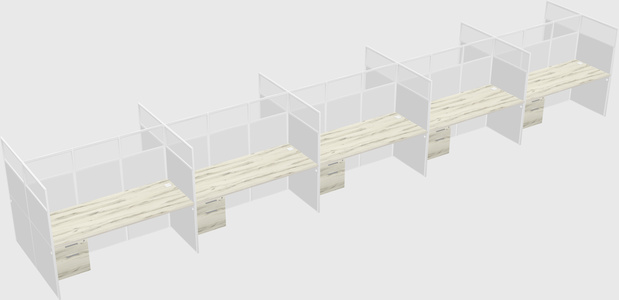 Shared rectangular cubicle