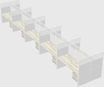 Shared rectangular cubicle