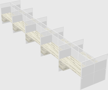 Shared rectangular cubicle