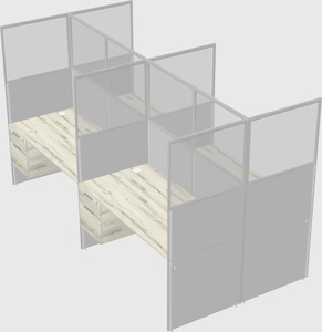 Shared rectangular cubicle
