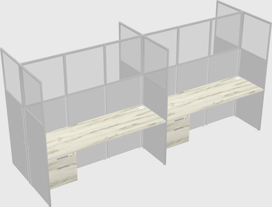 Shared rectangular cubicle