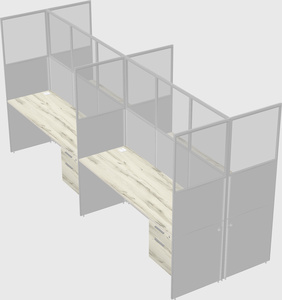 Shared rectangular cubicle